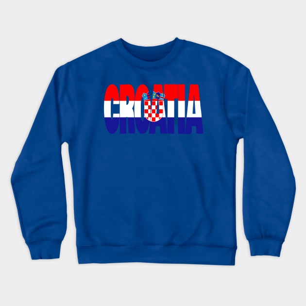 Croatia flag stencil Crewneck Sweatshirt by Kuni Art